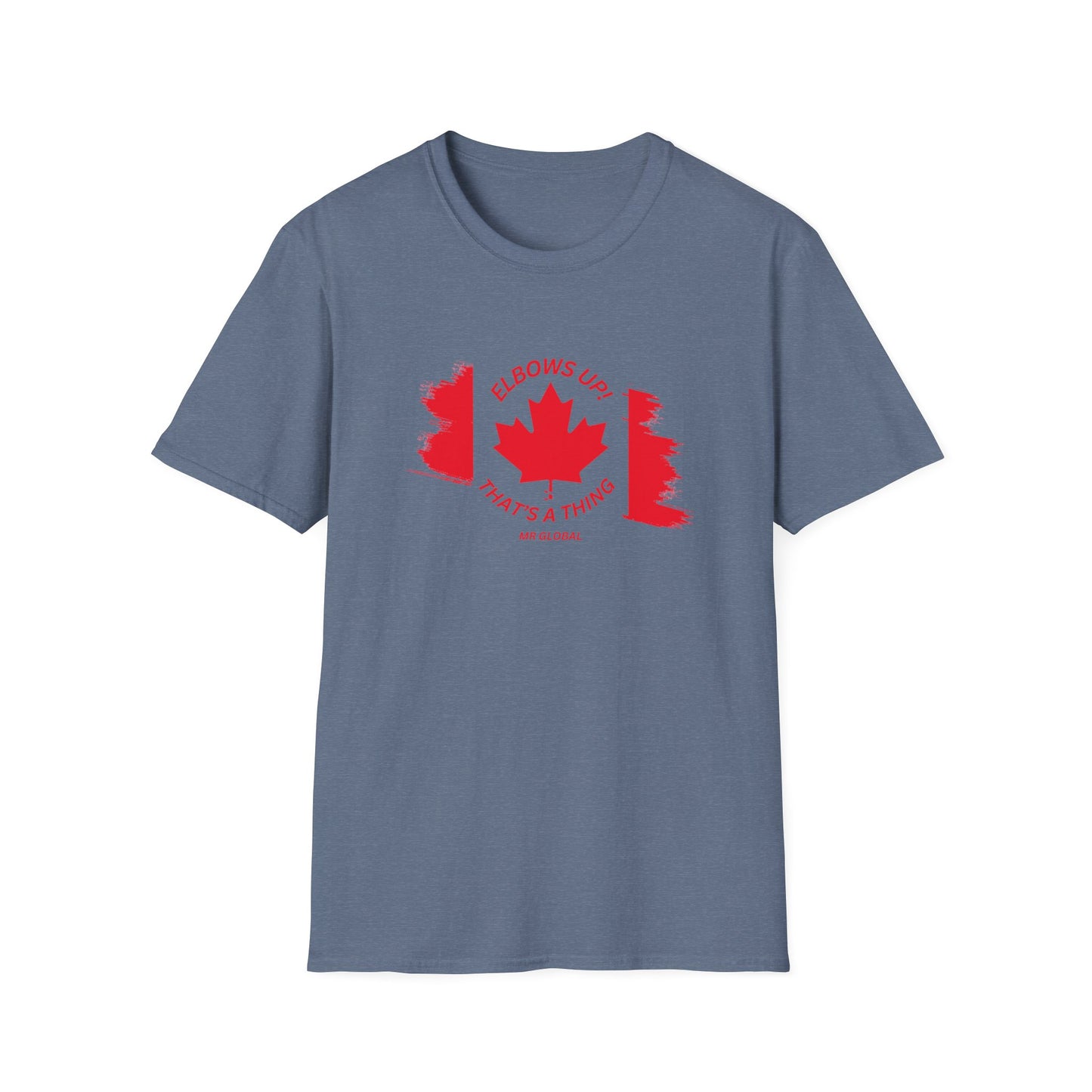 Elbows Up Canadian Flag T-Shirt - Fun Unisex Softstyle Tee