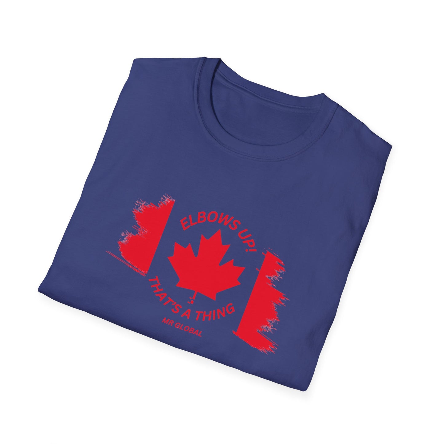 Elbows Up Canadian Flag T-Shirt - Fun Unisex Softstyle Tee