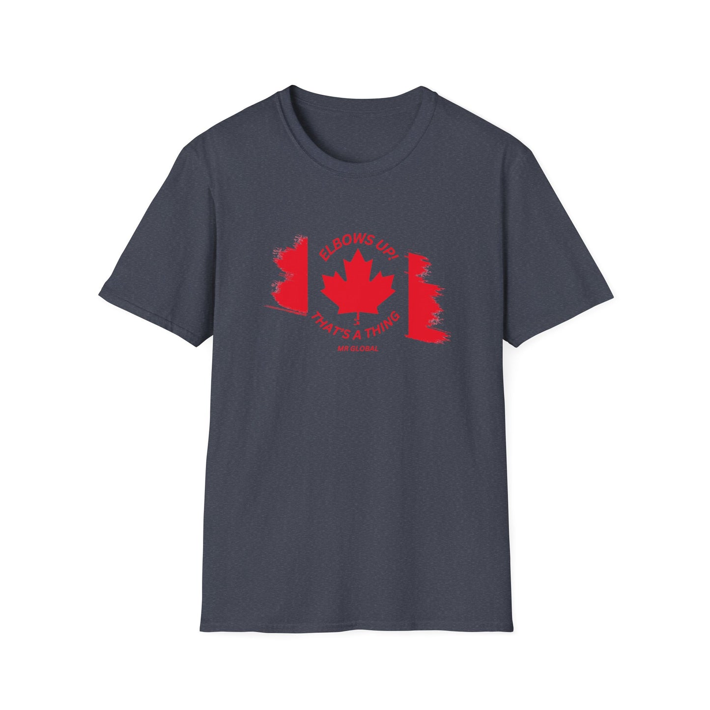 Elbows Up Canadian Flag T-Shirt - Fun Unisex Softstyle Tee