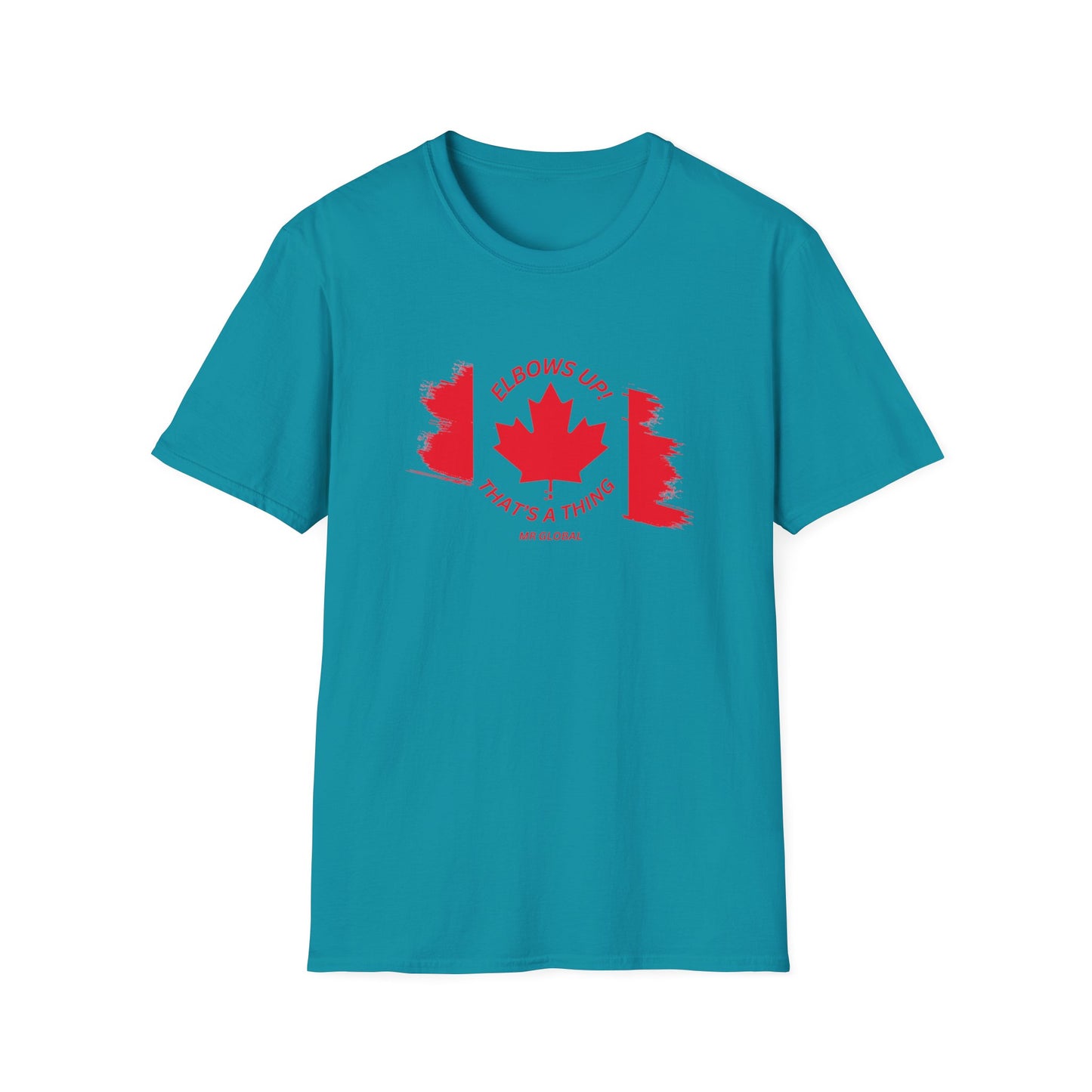 Elbows Up Canadian Flag T-Shirt - Fun Unisex Softstyle Tee
