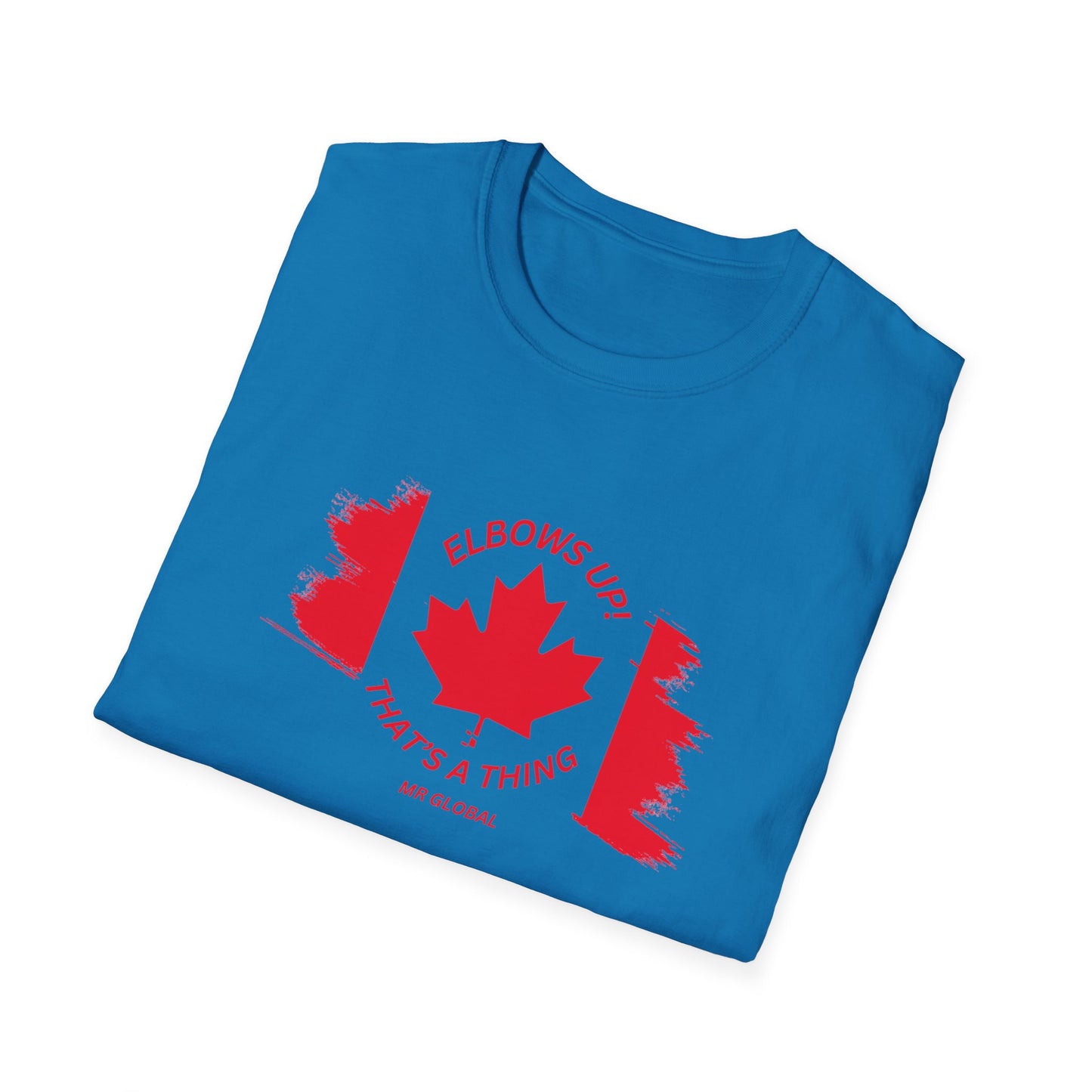 Elbows Up Canadian Flag T-Shirt - Fun Unisex Softstyle Tee