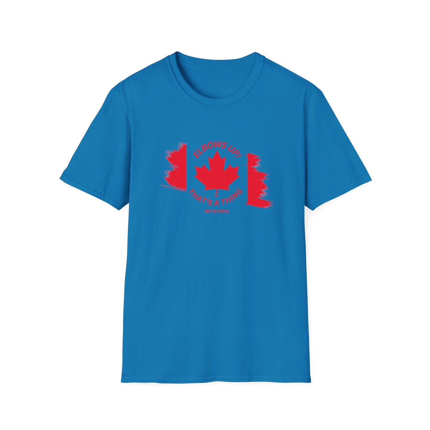 Elbows Up Canadian Flag T-Shirt - Fun Unisex Softstyle Tee