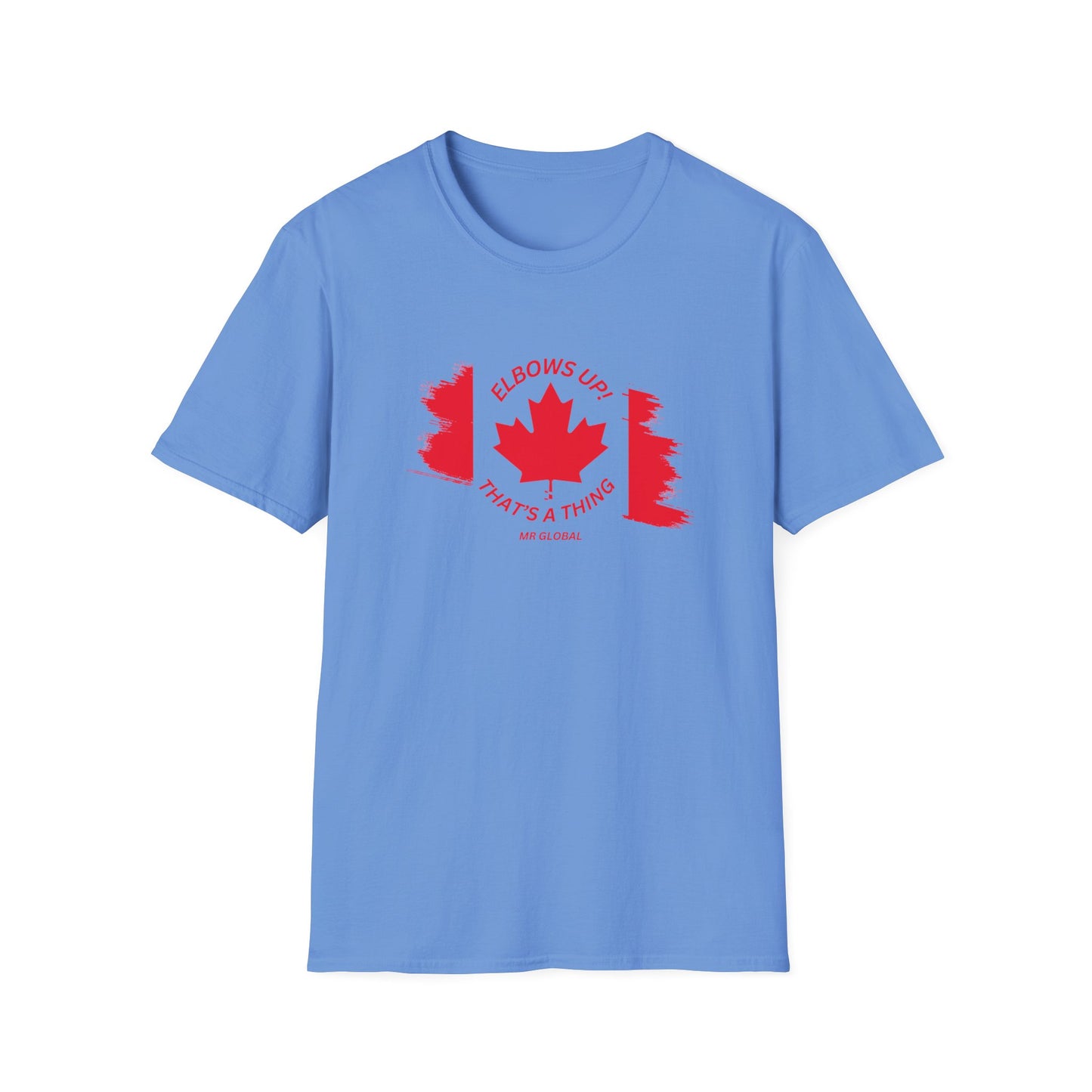 Elbows Up Canadian Flag T-Shirt - Fun Unisex Softstyle Tee