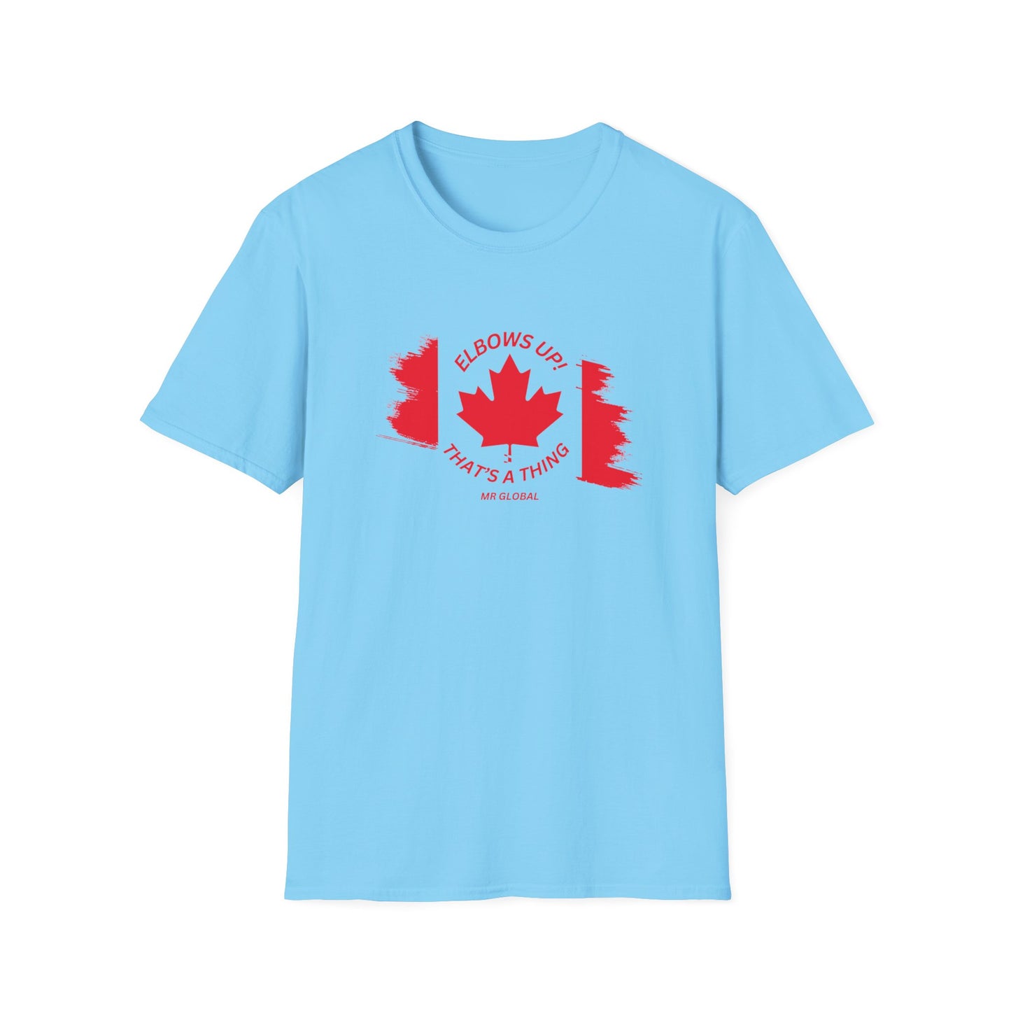 Elbows Up Canadian Flag T-Shirt - Fun Unisex Softstyle Tee