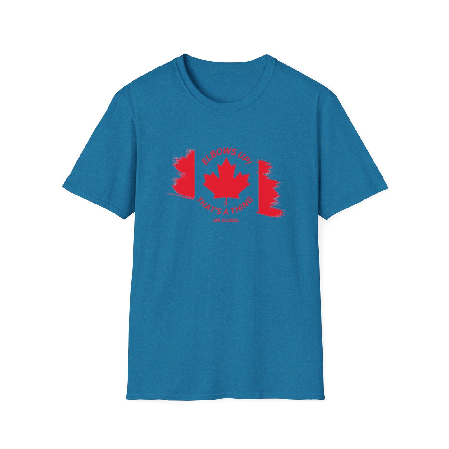Elbows Up Canadian Flag T-Shirt - Fun Unisex Softstyle Tee
