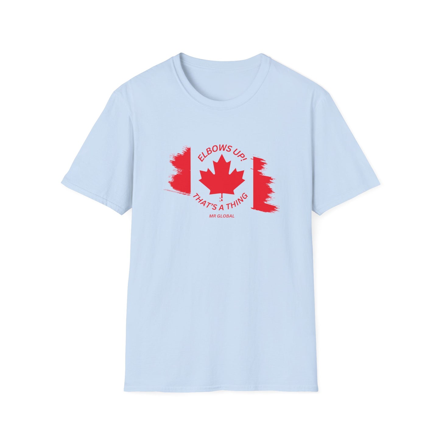 Elbows Up Canadian Flag T-Shirt - Fun Unisex Softstyle Tee