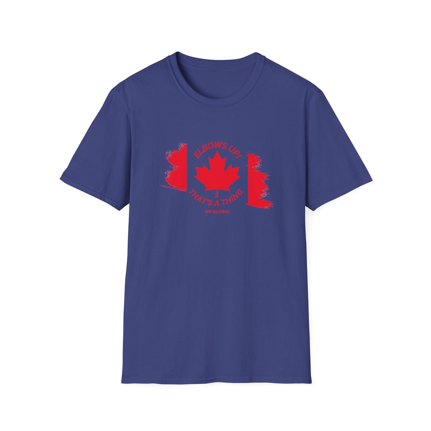 Elbows Up Canadian Flag T-Shirt - Fun Unisex Softstyle Tee
