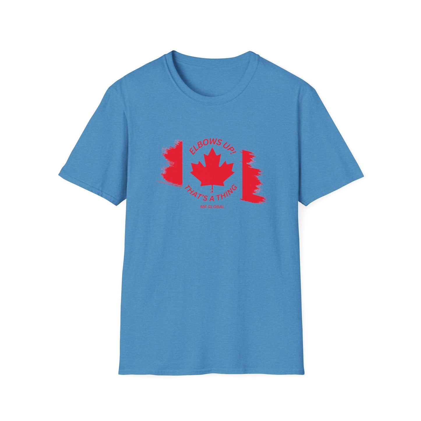 Elbows Up Canadian Flag T-Shirt - Fun Unisex Softstyle Tee
